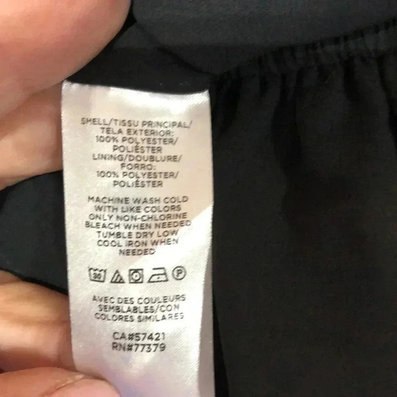 Ann Taylor Peplum Waist,lace like overlay,lined, round neck,long sleeve top - Picture 8 of 10